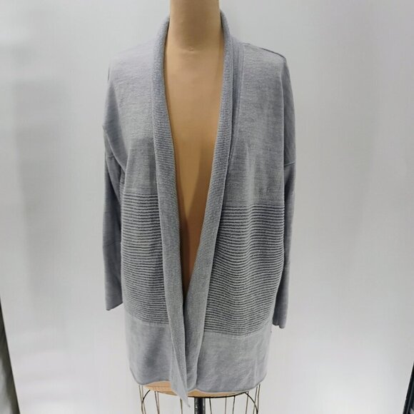 LULULEMON long lined cardigan Wrap Cardigan Sweater Merino Wool Split Back - Picture 4 of 16